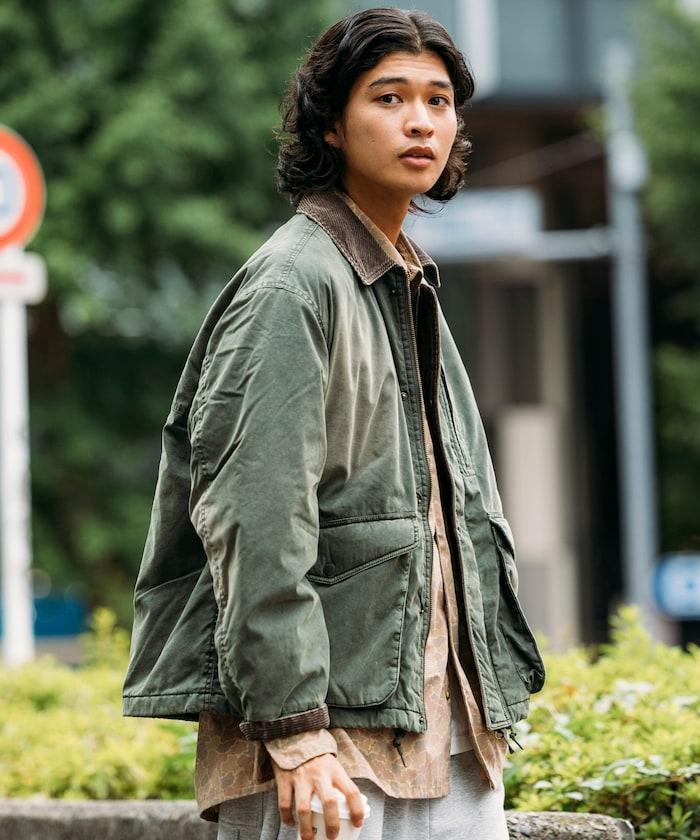 燈芯絨拼接棉尼龍夾克