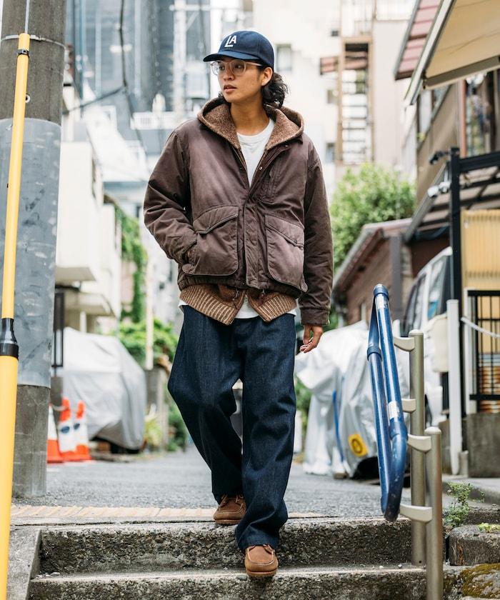 燈芯絨拼接棉尼龍夾克