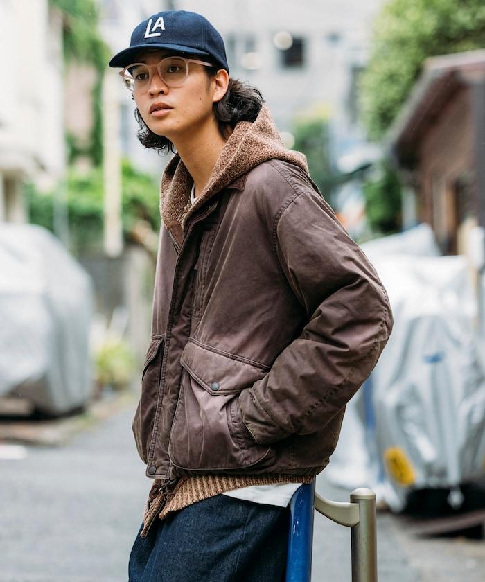 燈芯絨拼接棉尼龍夾克
