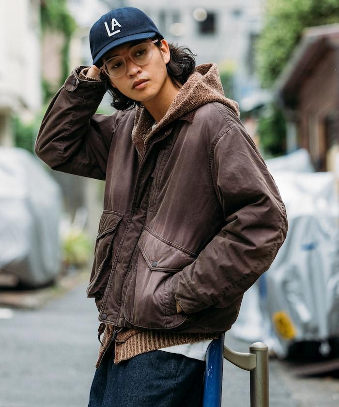 燈芯絨拼接棉尼龍夾克