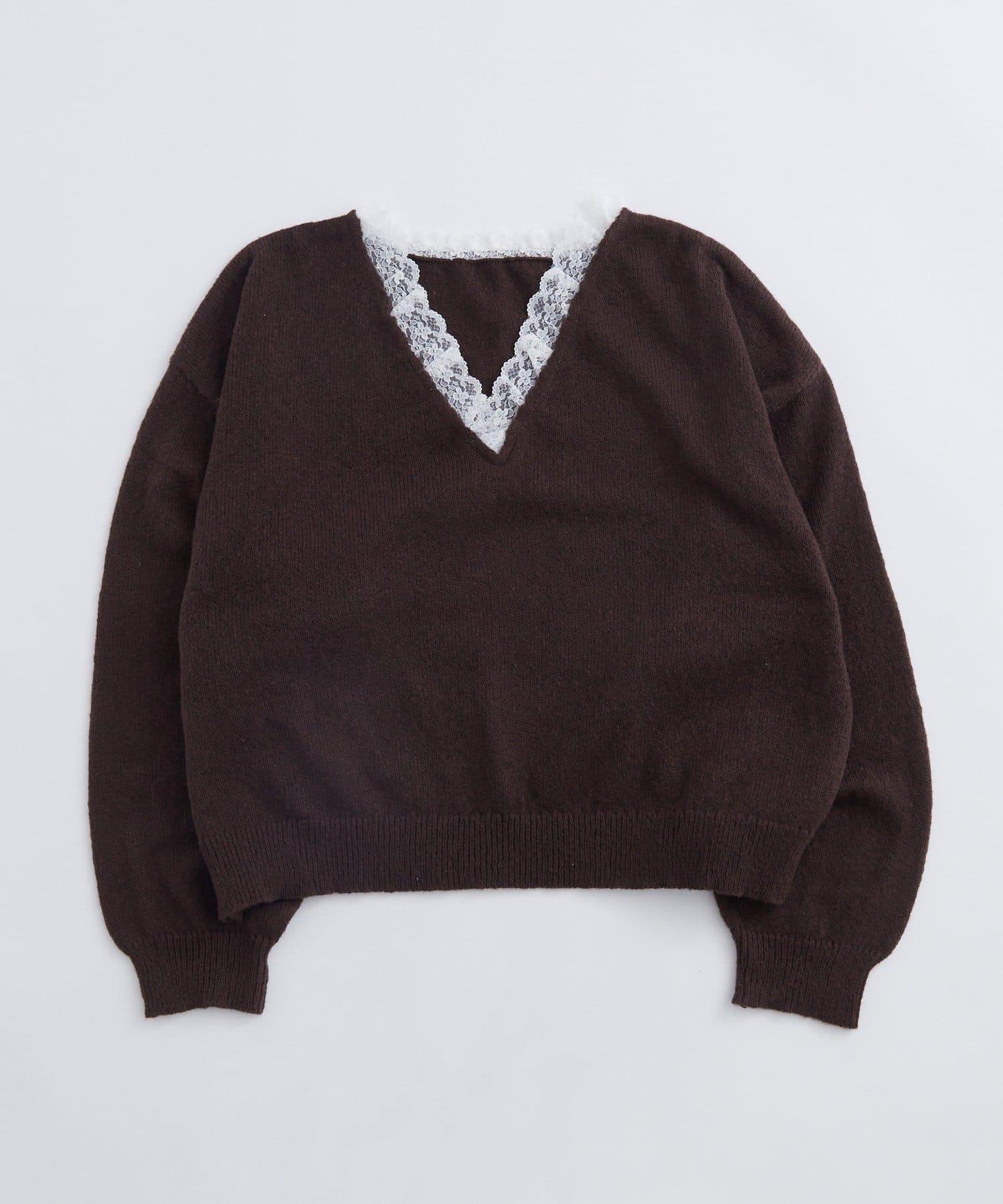 WHO'S WHO gallery 蕾絲V領 針織上衣