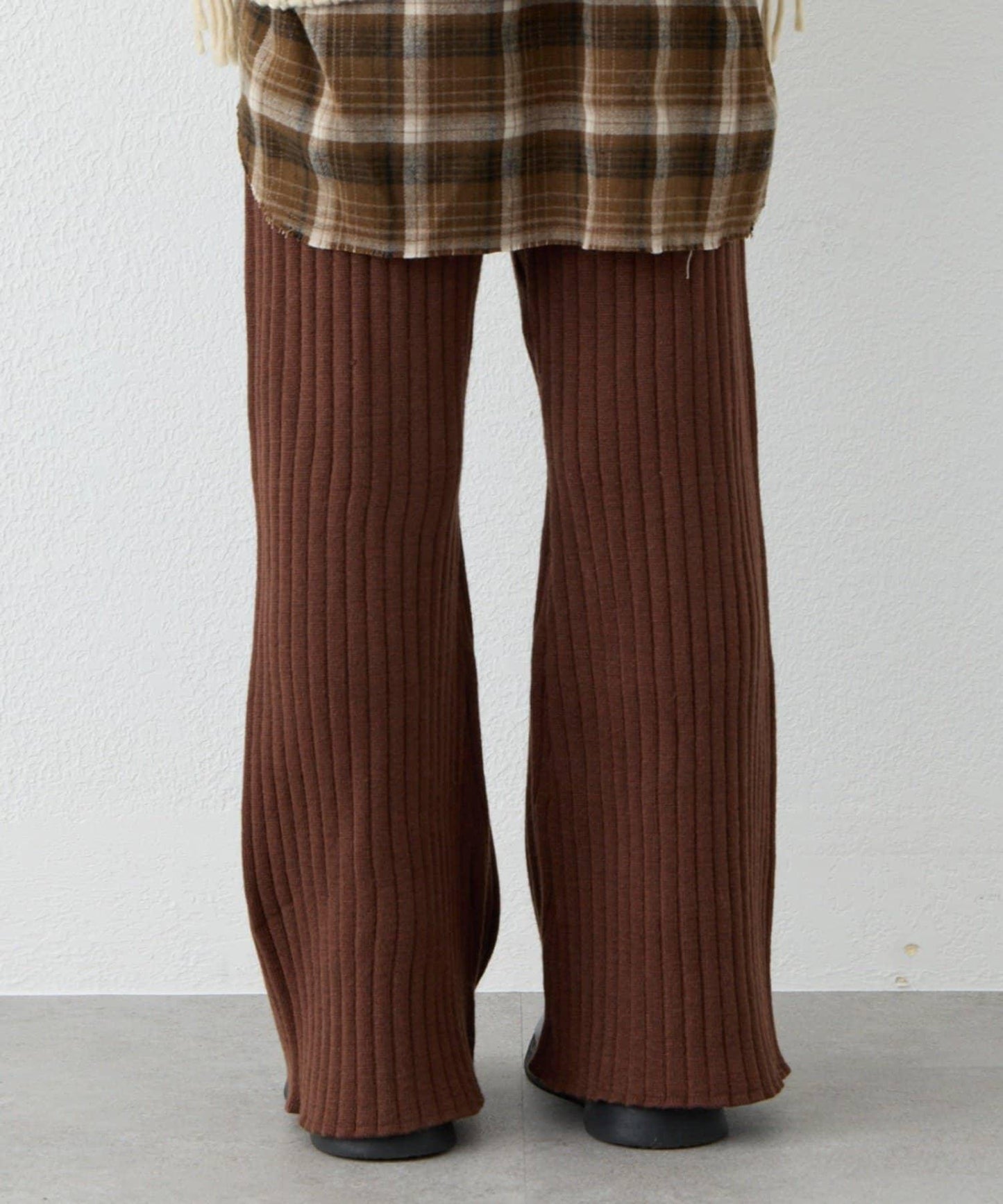 【KIDS】【有青少年尺碼】【舒適・可機洗】羅紋針織微喇叭褲