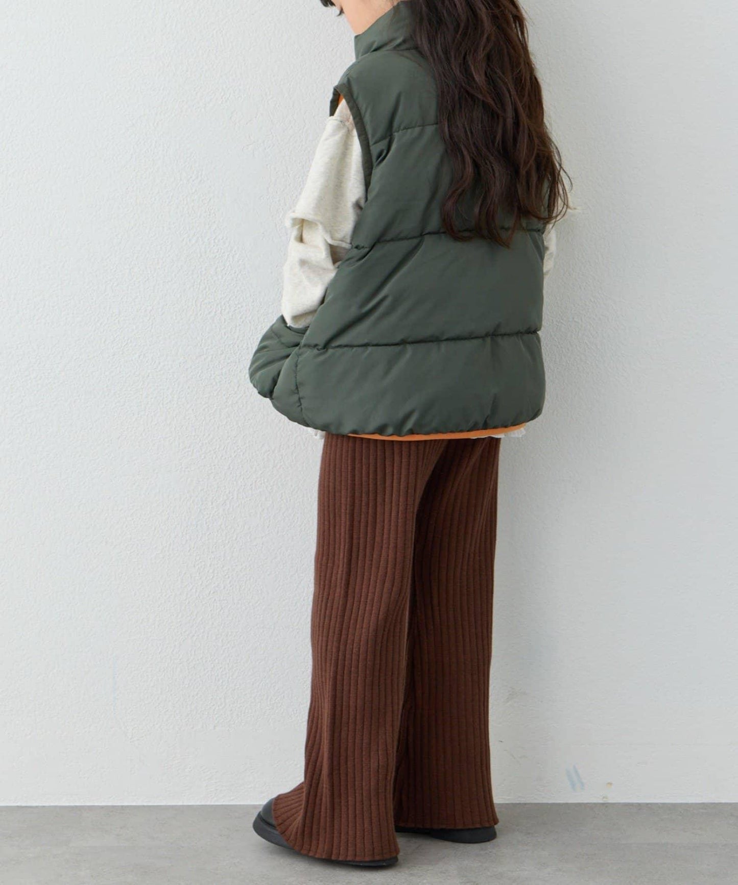 【KIDS】【有青少年尺碼】【舒適・可機洗】羅紋針織微喇叭褲