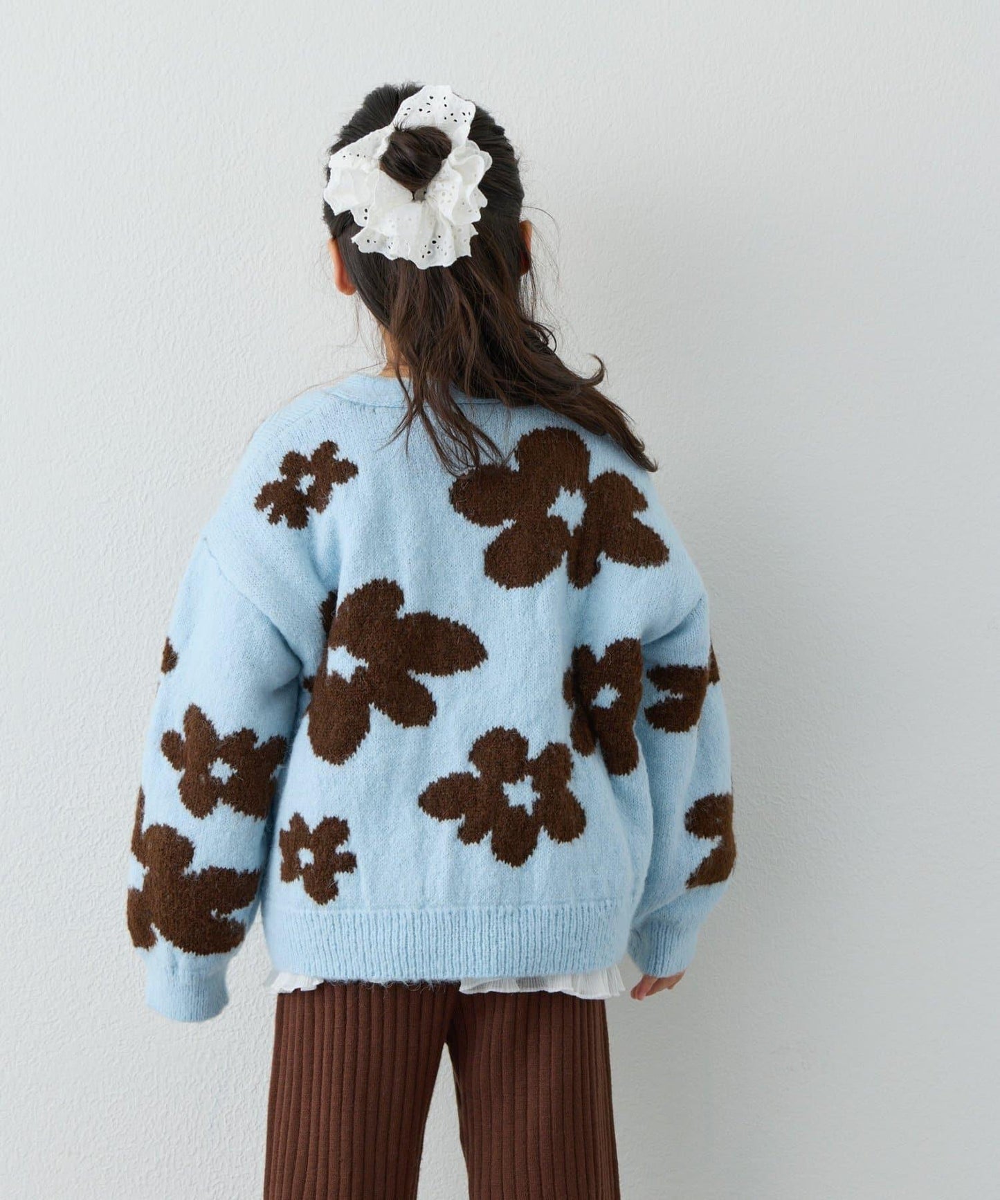 【KIDS】【有大童尺碼】全印花花卉針織開衫