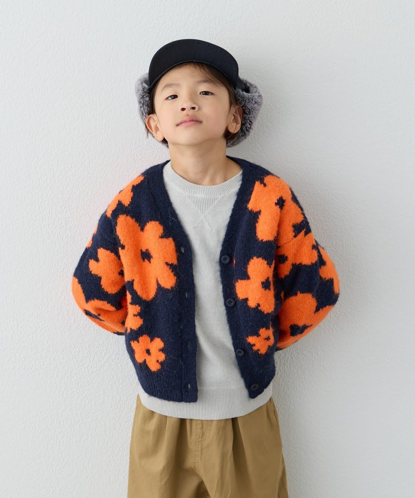 【KIDS】【有大童尺碼】全印花花卉針織開衫