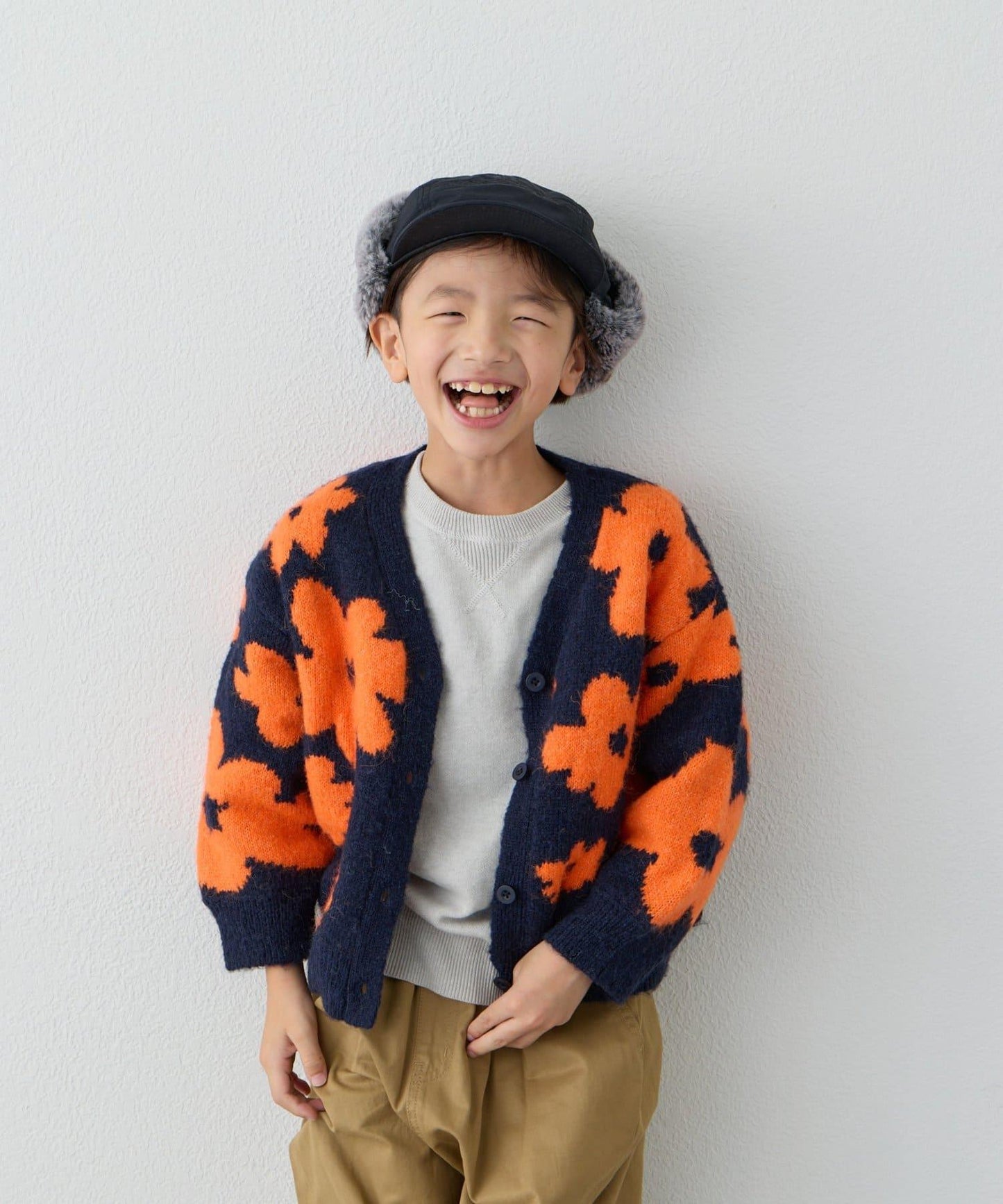 【KIDS】【有大童尺碼】全印花花卉針織開衫