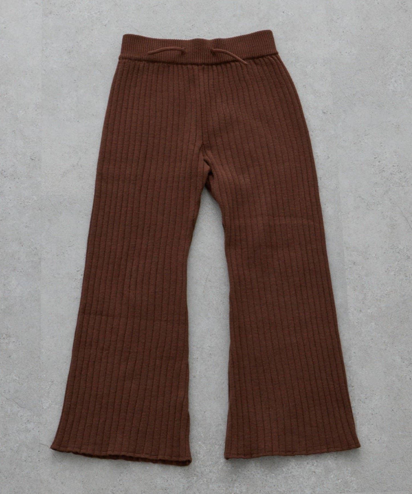 【KIDS】【有青少年尺碼】【舒適・可機洗】羅紋針織微喇叭褲