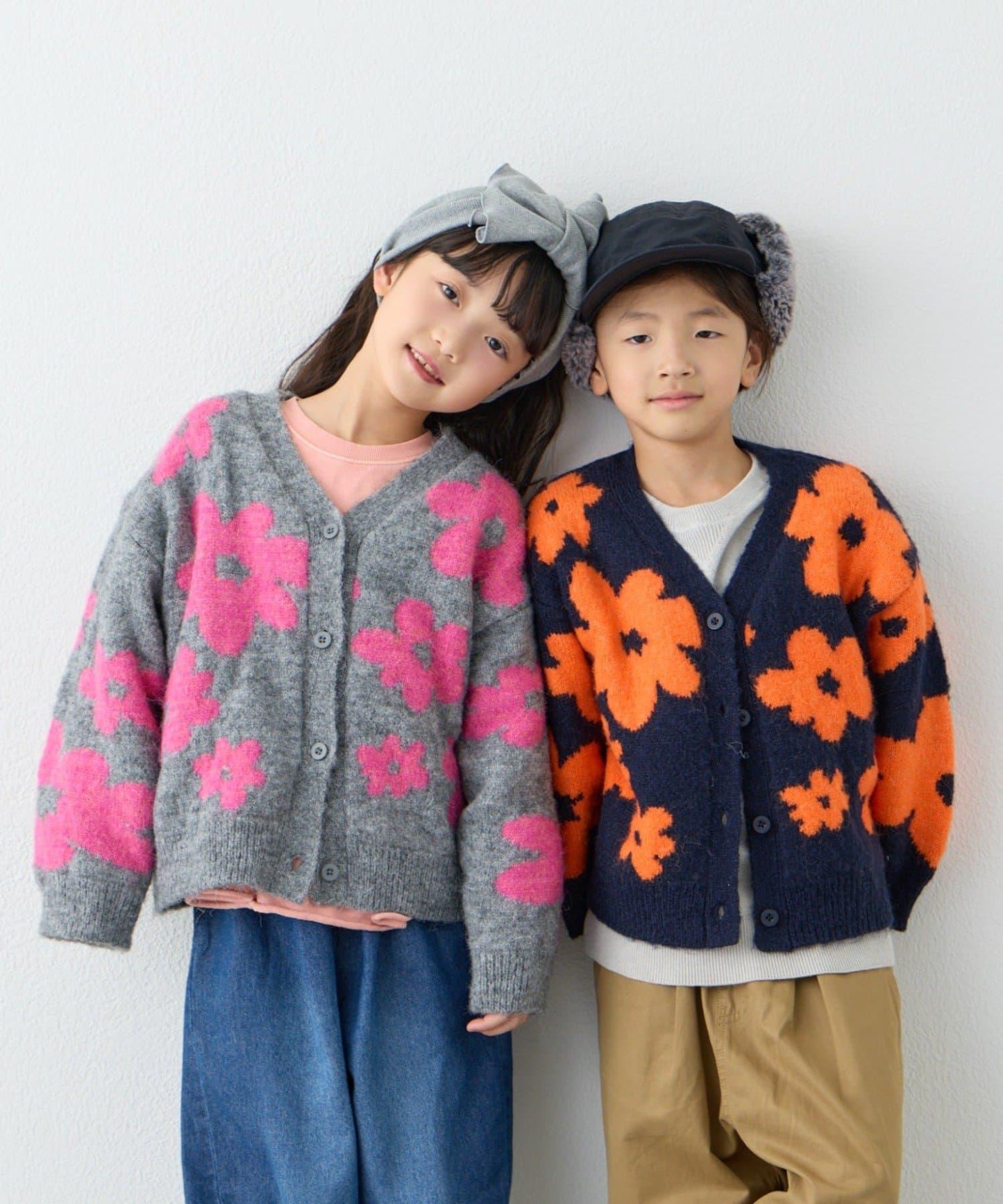 【KIDS】【有大童尺碼】全印花花卉針織開衫