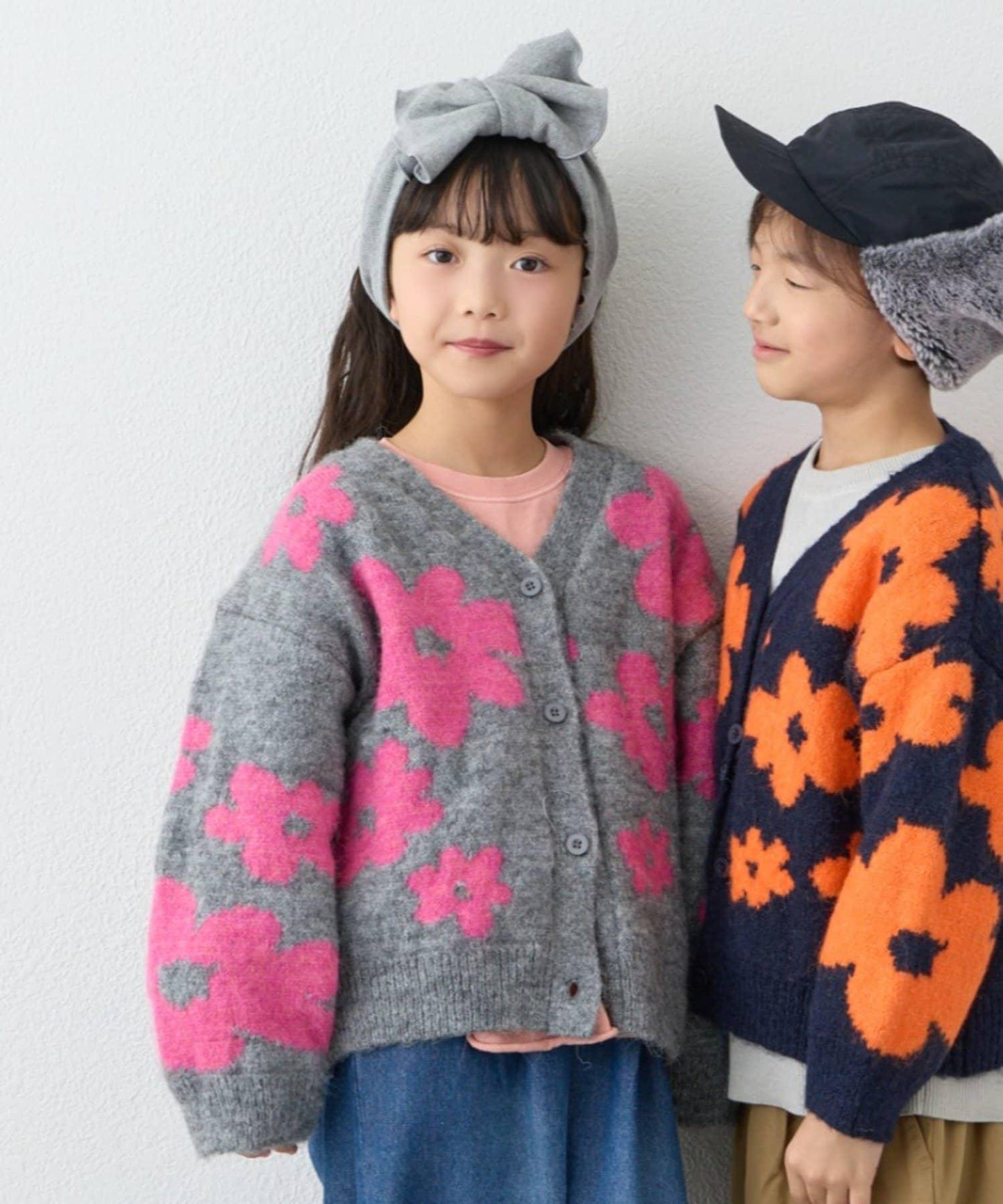 【KIDS】【有大童尺碼】全印花花卉針織開衫