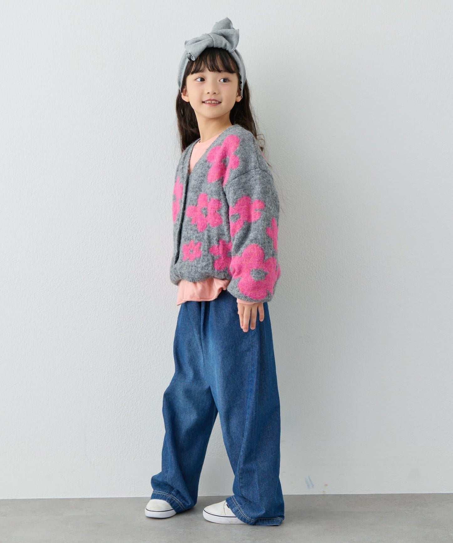 【KIDS】【有大童尺碼】全印花花卉針織開衫