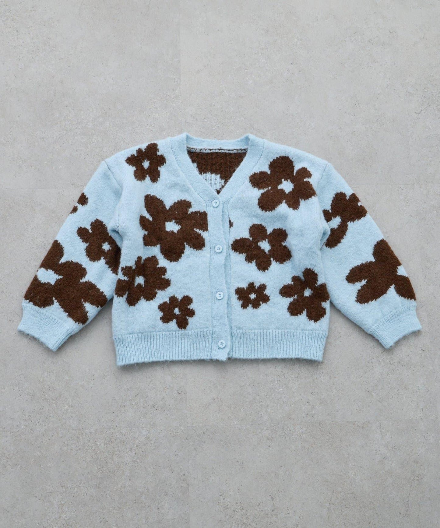 【KIDS】【有大童尺碼】全印花花卉針織開衫