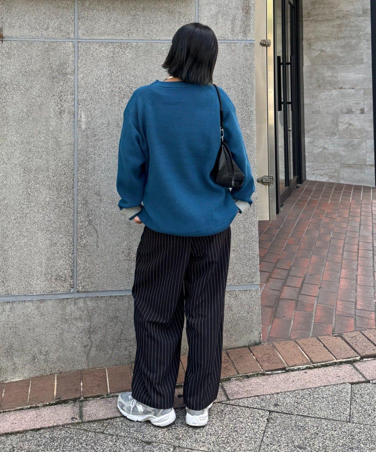 【不易變形・易於打理】修身運動風華夫格針織套頭衫