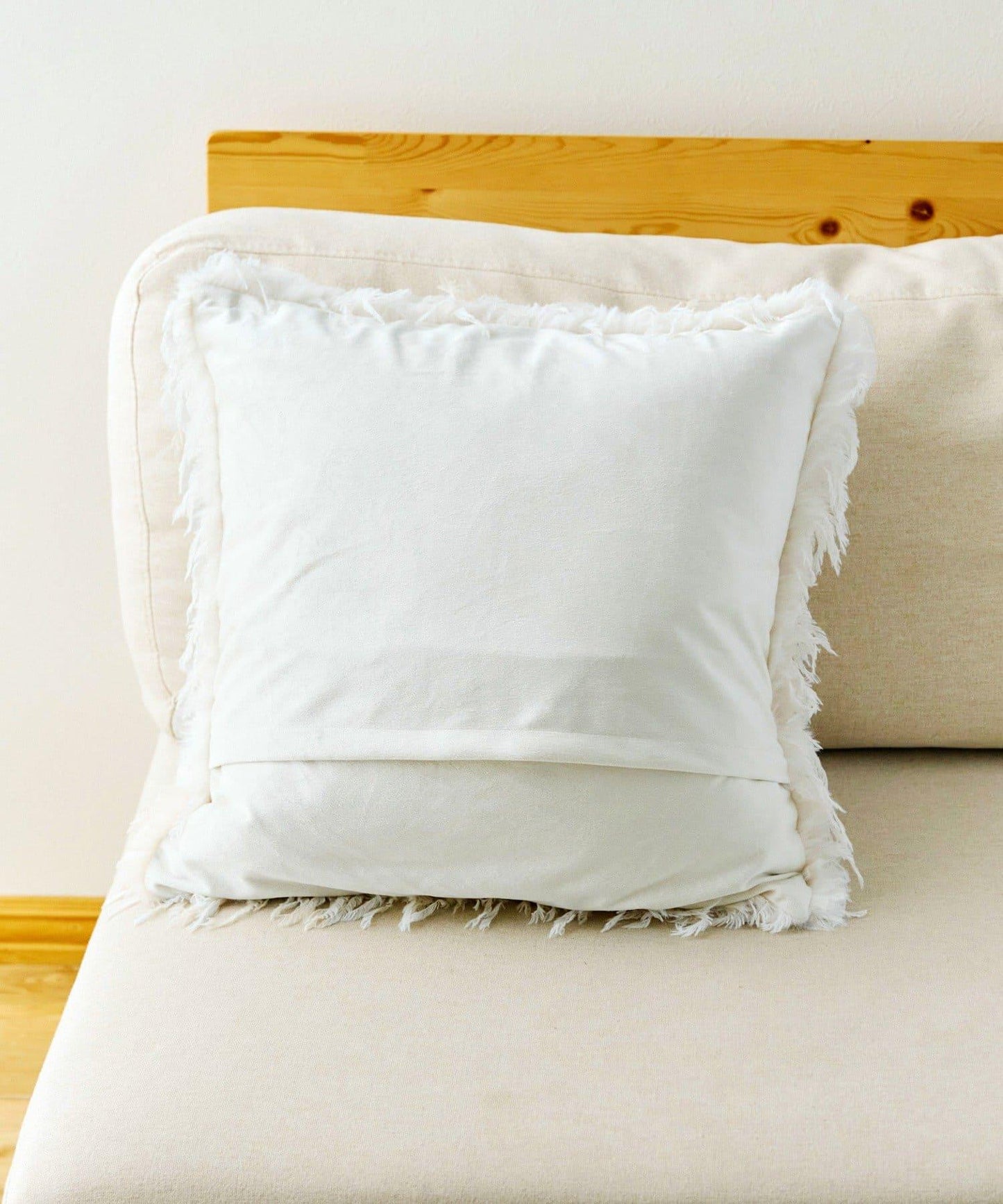ミックスフェイクファークッションカバー:45×45cm/チェックとモコモコ