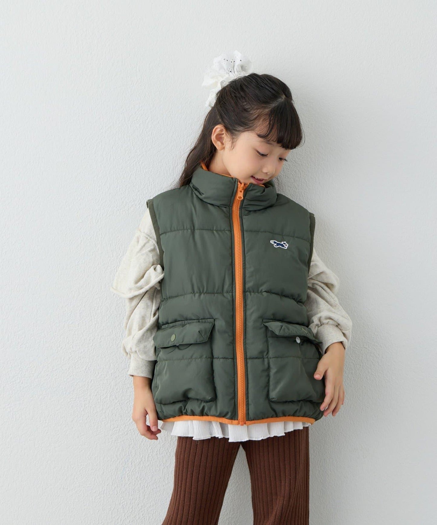 【KIDS】【FOX×TYPY】可雙面穿拼色抓絨加棉馬甲