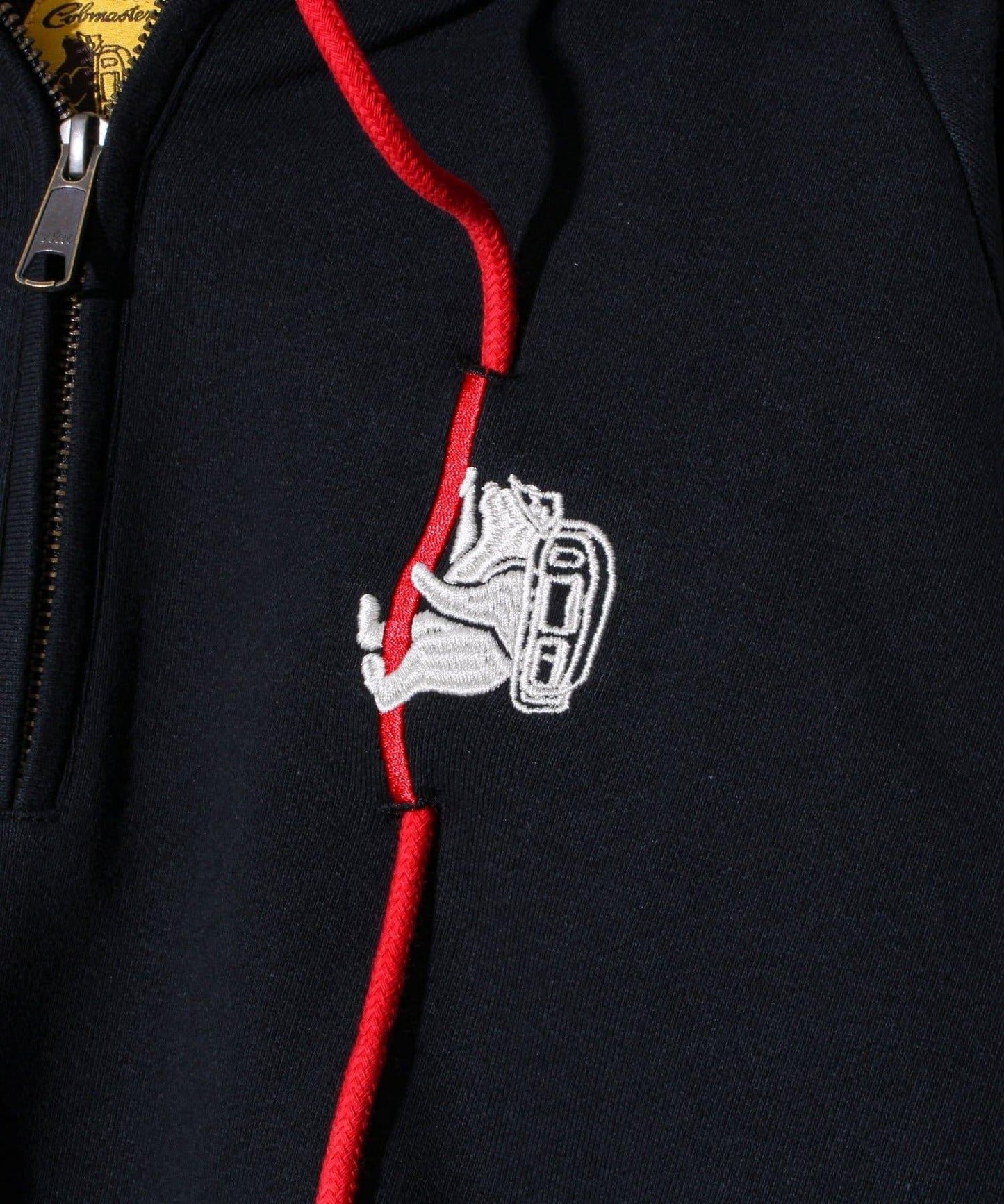 【COBMASTER】立體刺繡加絨半拉鍊套頭衛衣