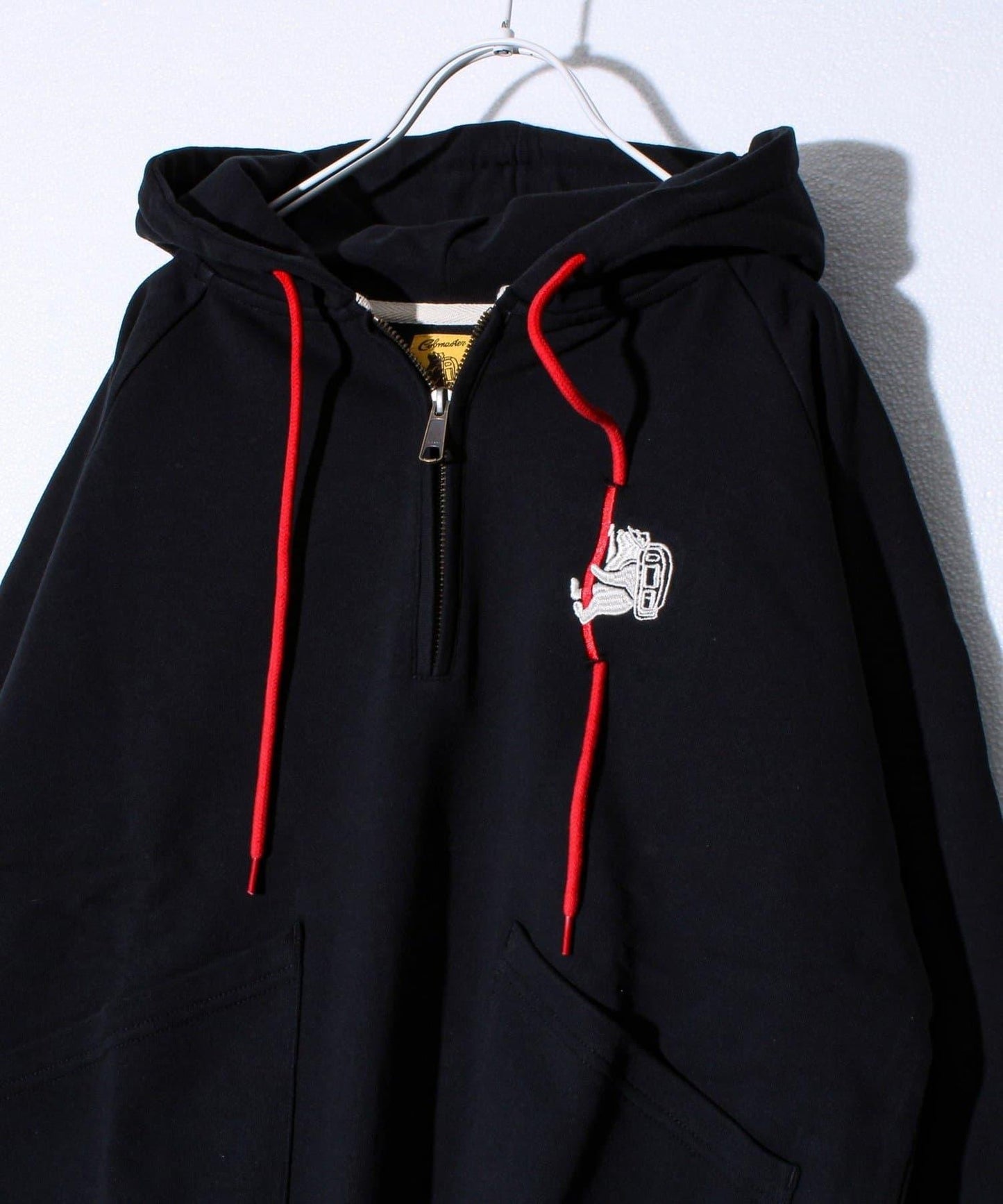 【COBMASTER】立體刺繡加絨半拉鍊套頭衛衣