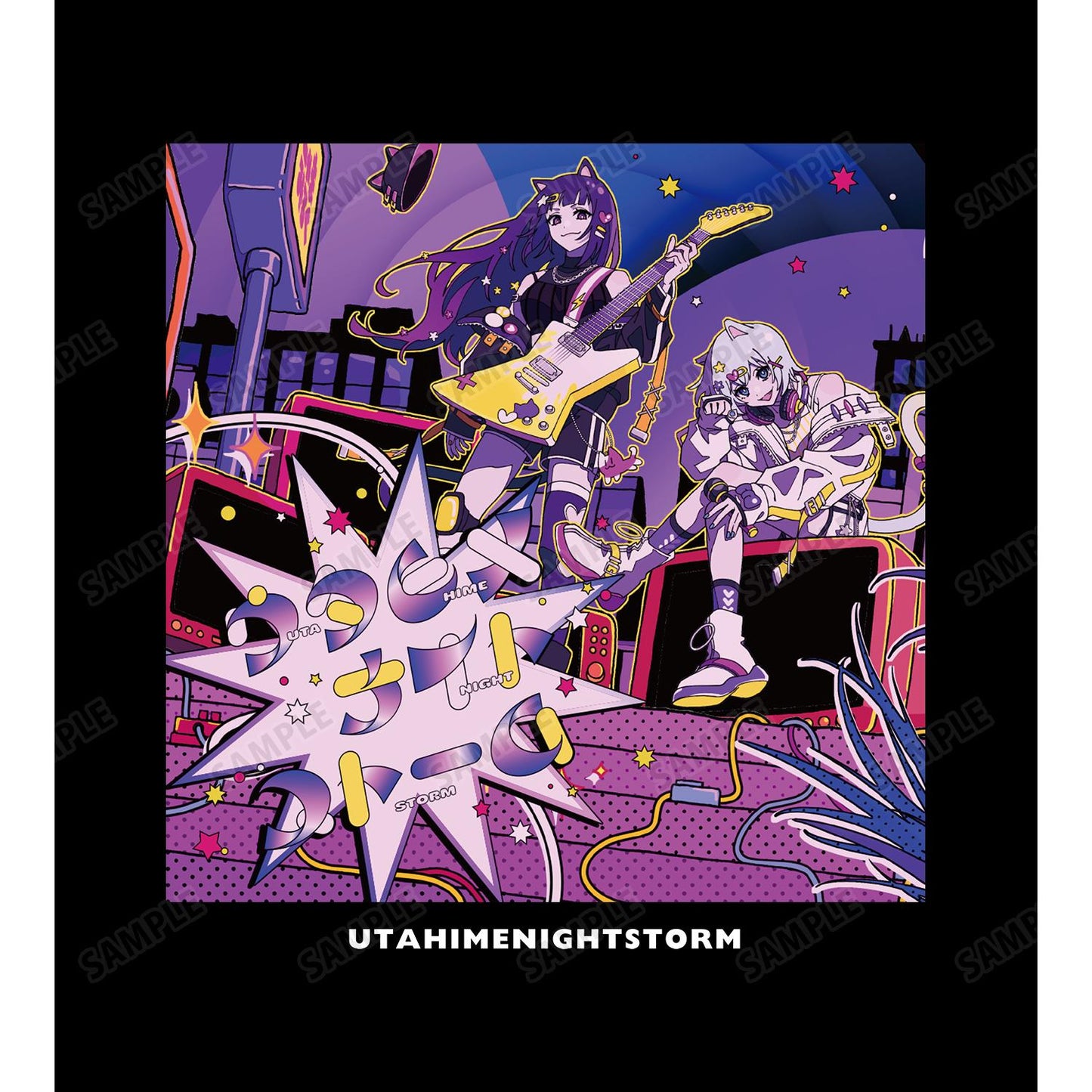 maimai でらっくす PRiSM PLUS_(尺碼/XL)_烏塔姬夜風 樂曲封面印花男女同款T恤