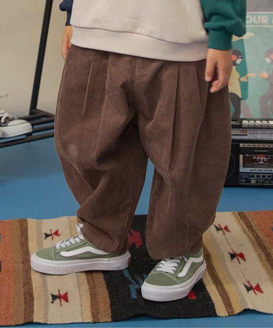 燈籠褶燈芯絨長褲 10分丈