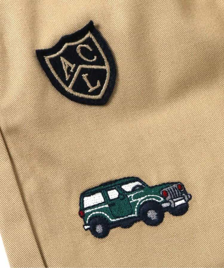 拼接徽章&刺繡長褲 10分丈