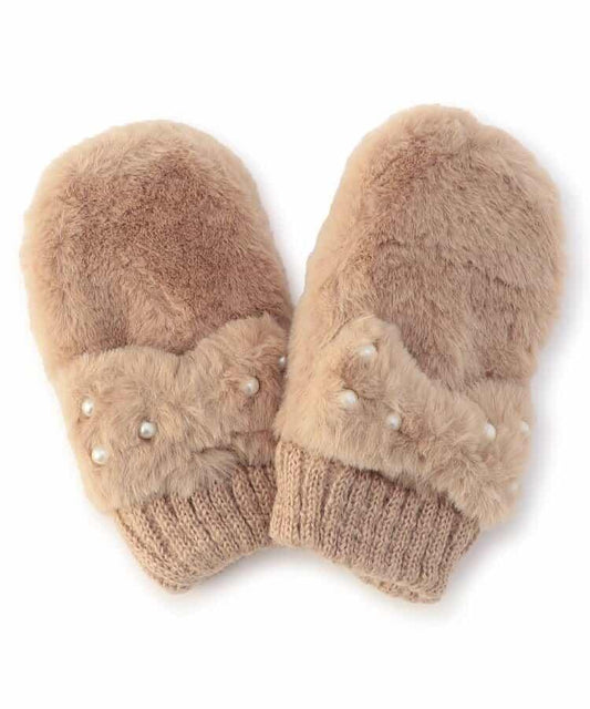 蓬鬆柔軟蝴蝶結手套