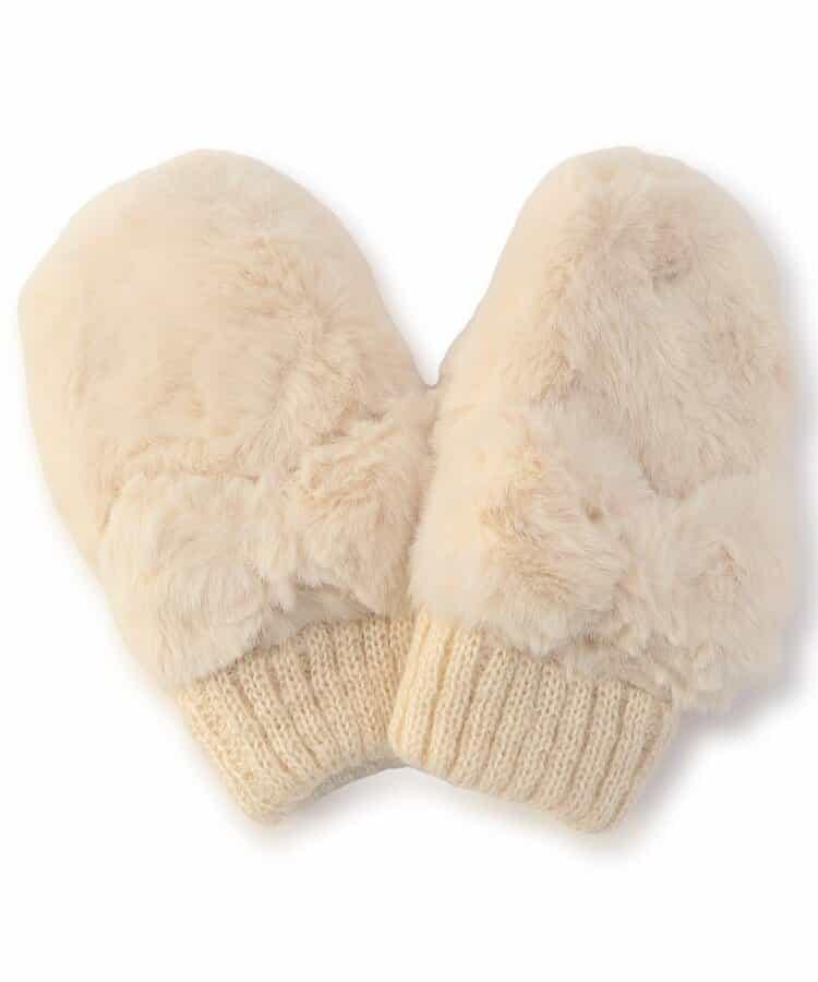 蓬鬆柔軟蝴蝶結手套