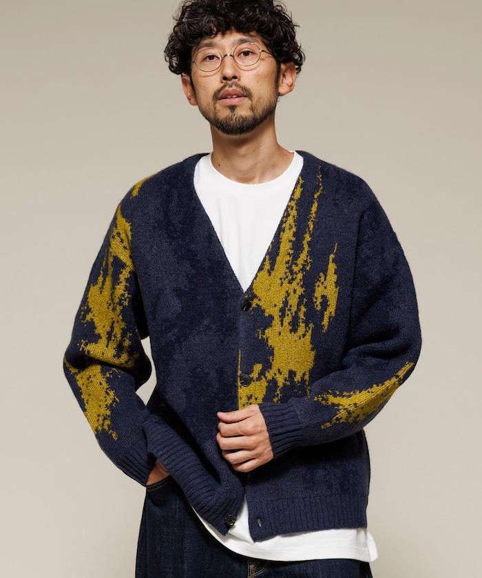 滿版圖案雙面提花針織開衫 / 寬鬆版型