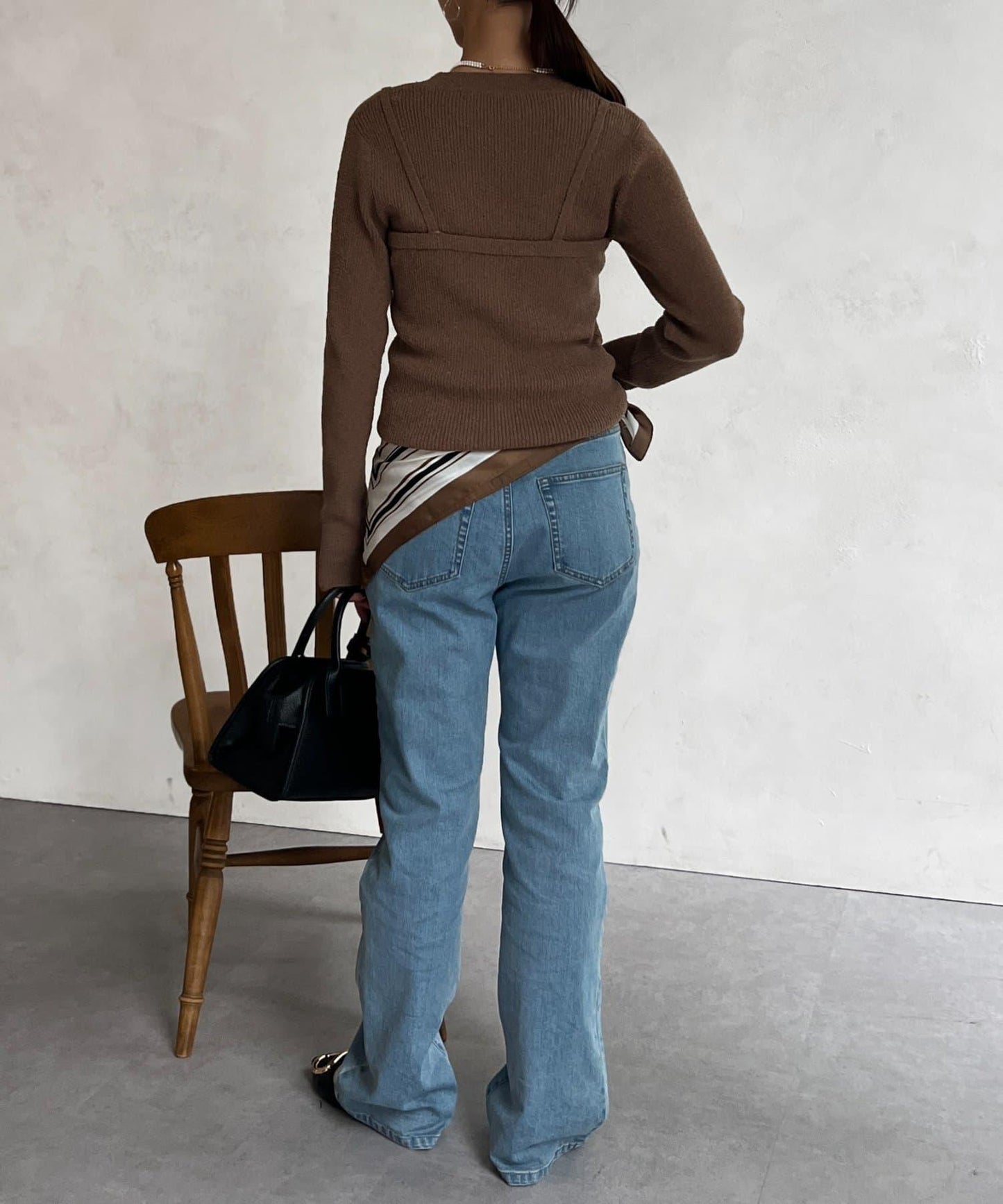 針織套頭衫×針織背心套裝