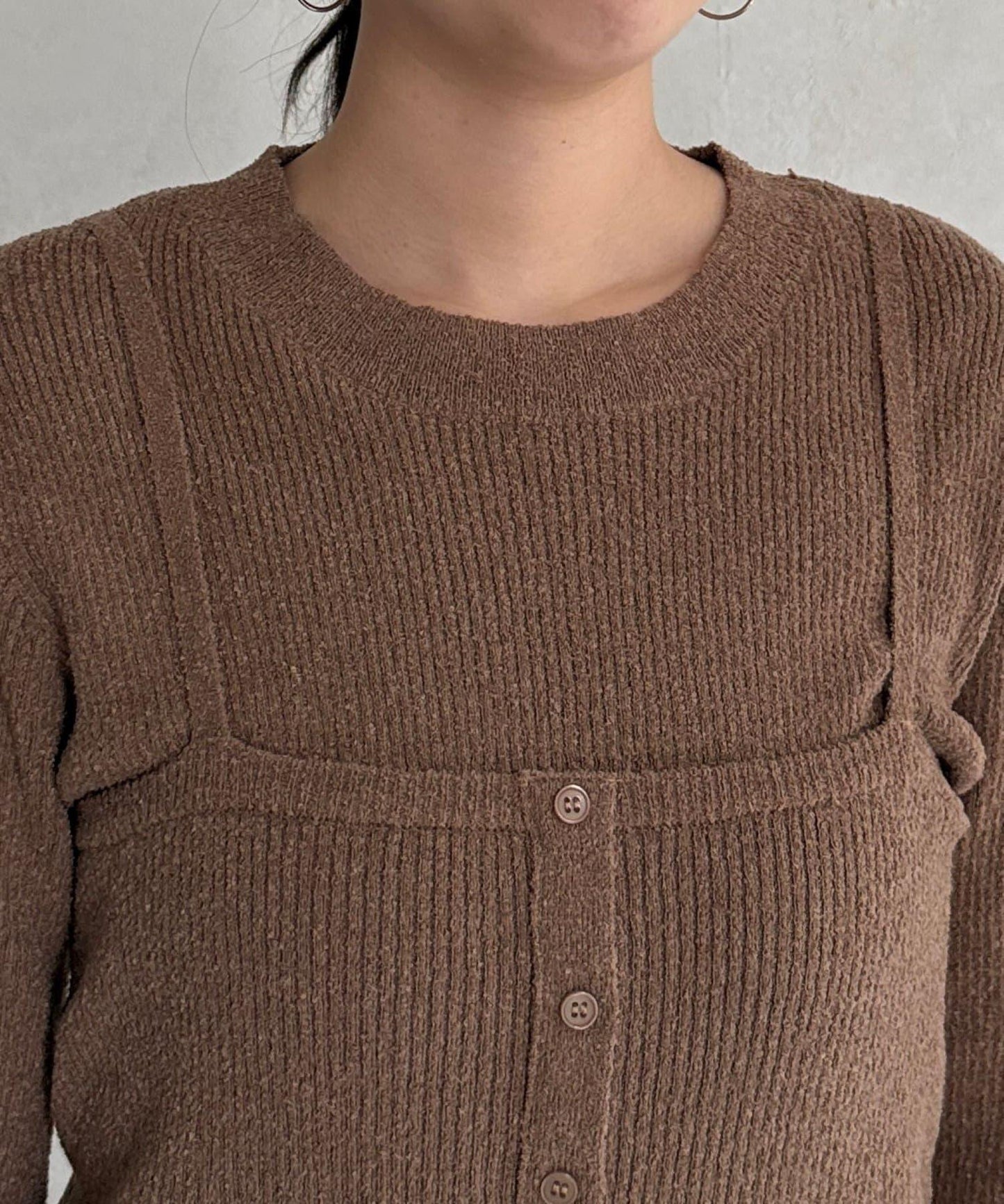 針織套頭衫×針織背心套裝