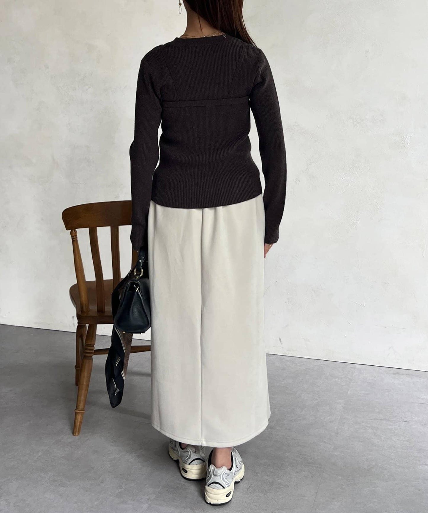 針織套頭衫×針織背心套裝