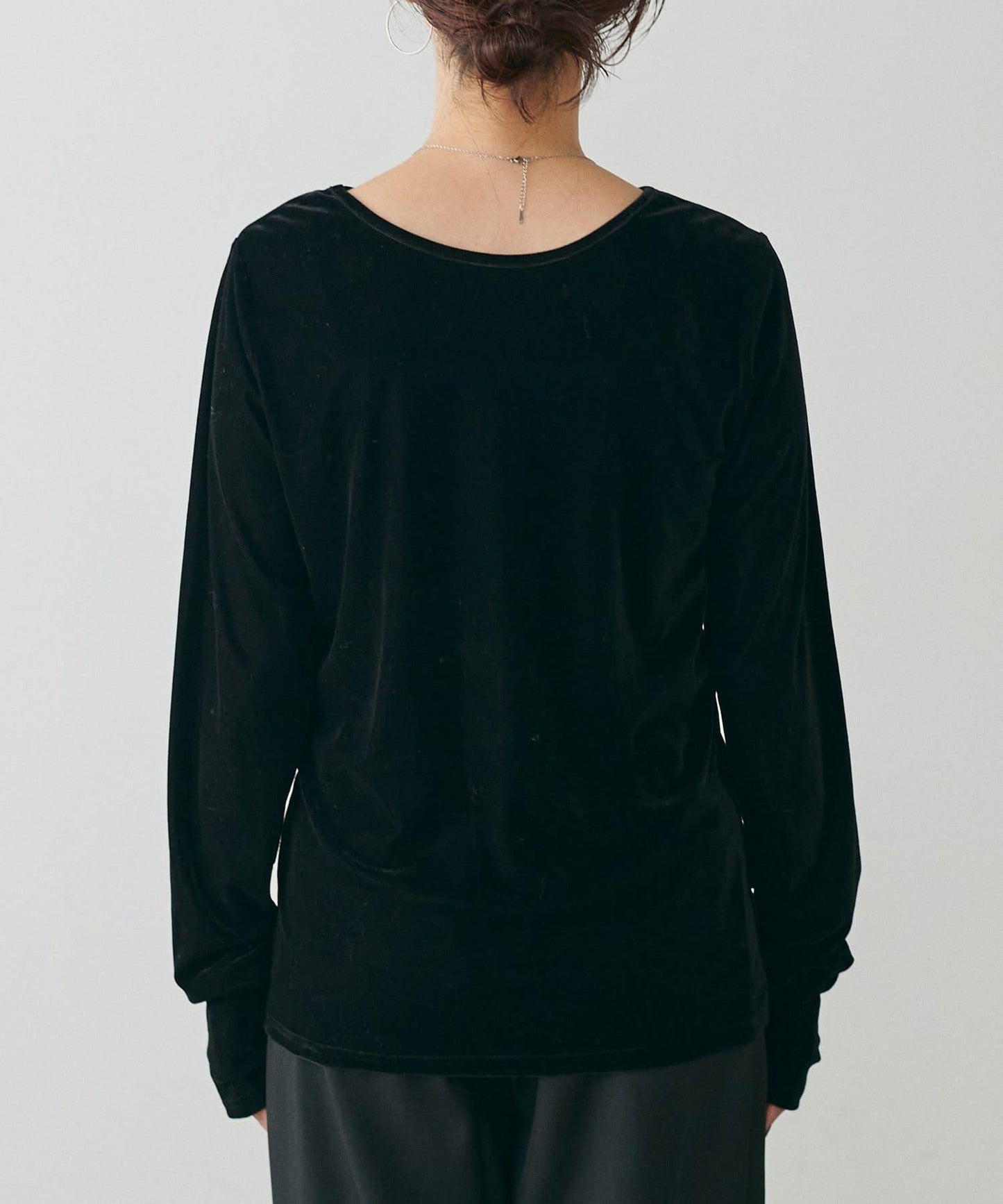 前後兩穿拉鍊天鵝絨套頭衫