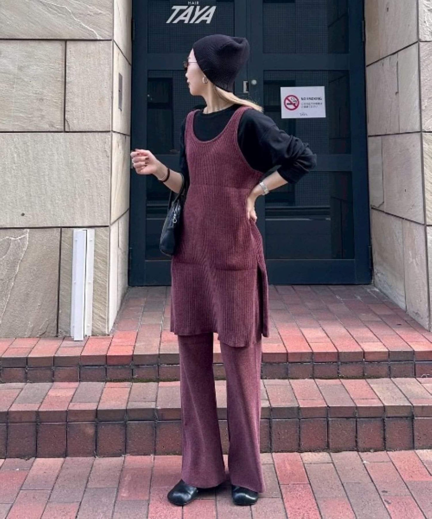 【PON企畫】修身提臀針織喇叭褲