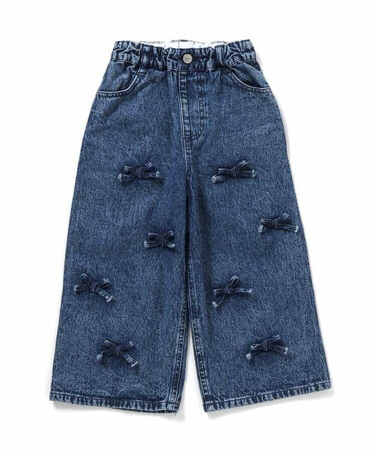 蝴蝶結牛仔長褲 10分丈