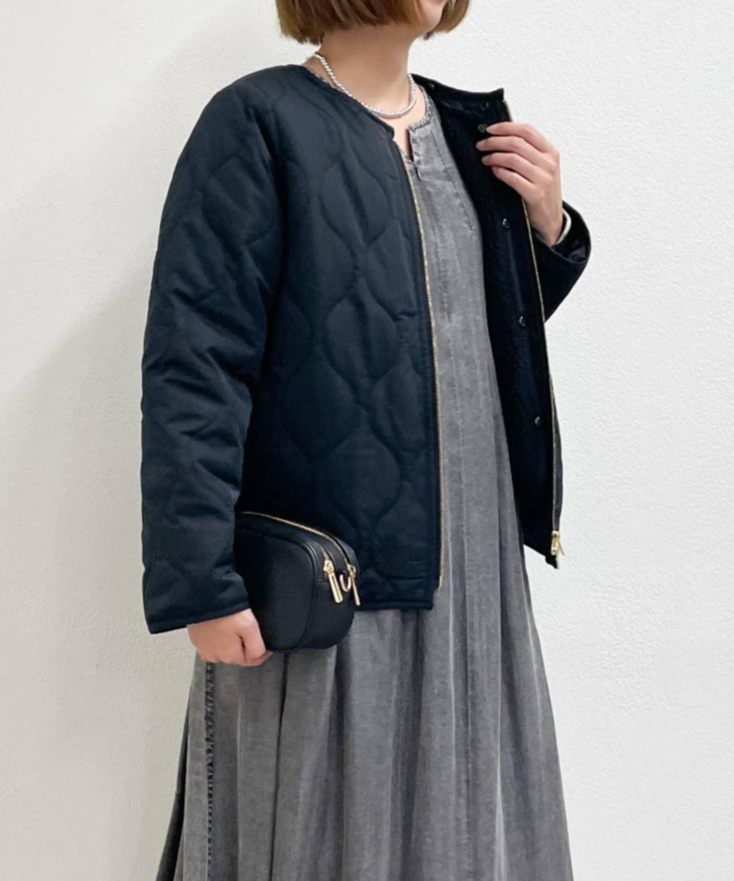 《幅広く楽しめる◎》馬甲+短款絎縫外套