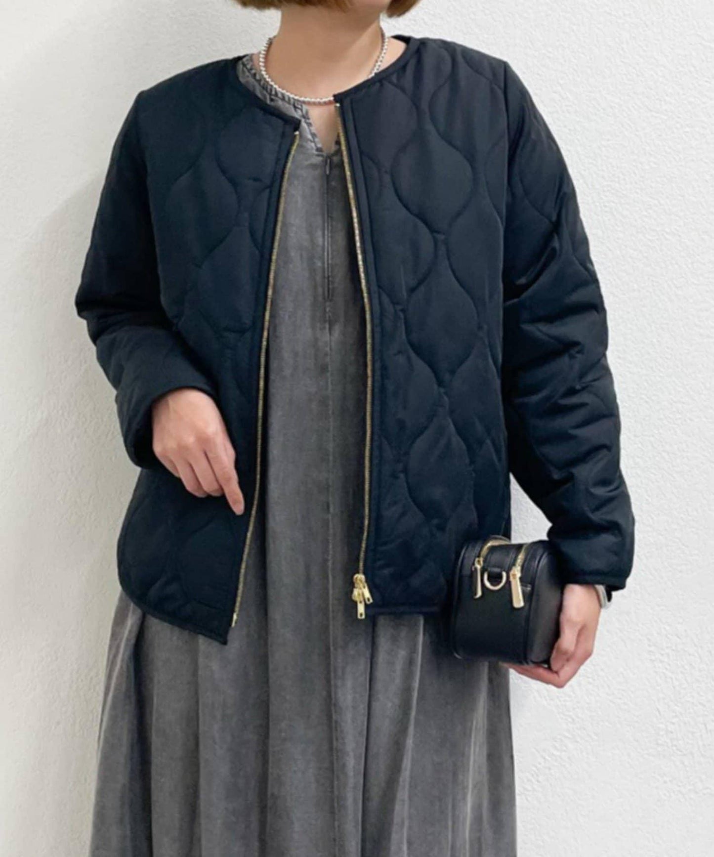 《幅広く楽しめる◎》馬甲+短款絎縫外套