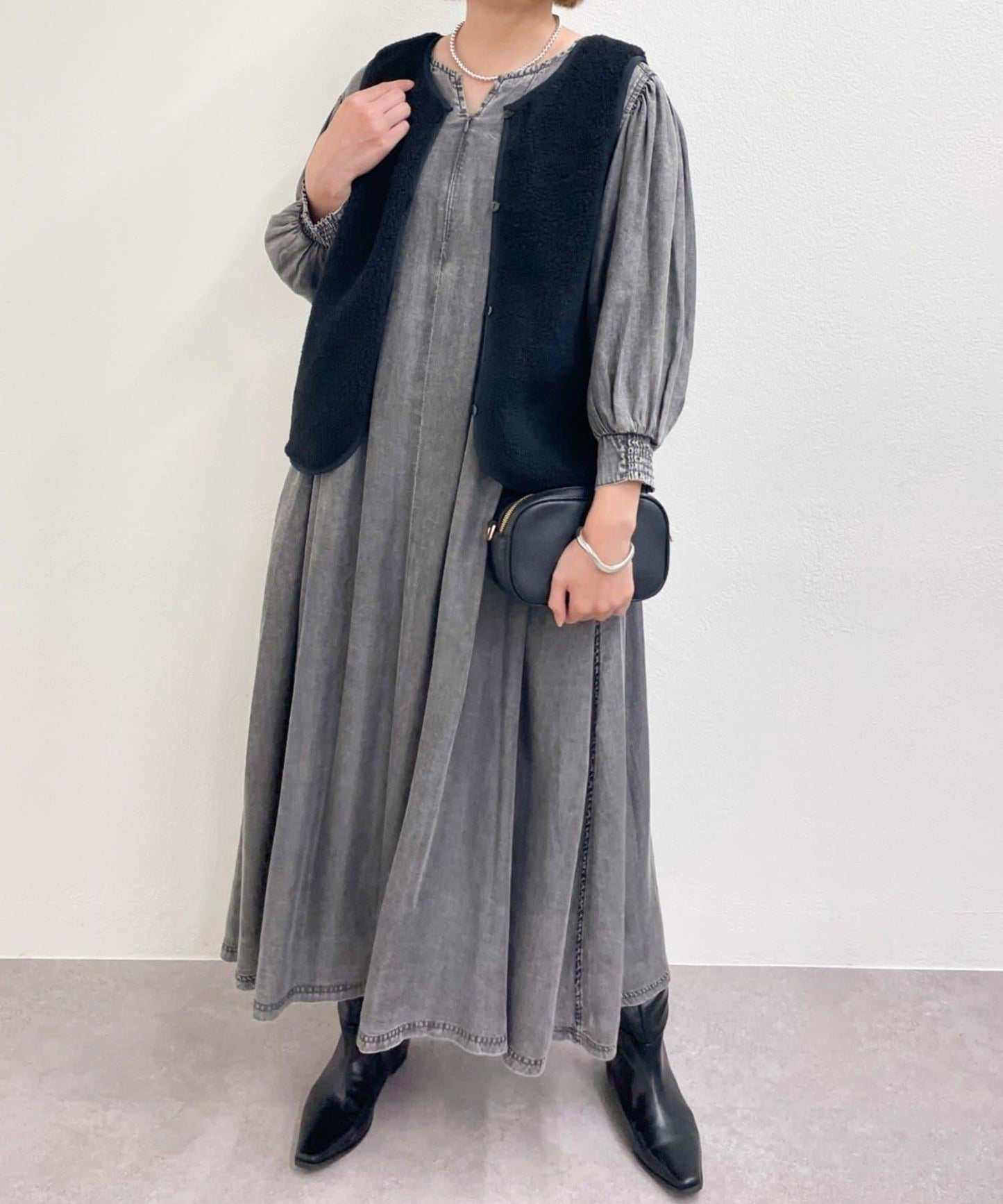 《幅広く楽しめる◎》馬甲+短款絎縫外套