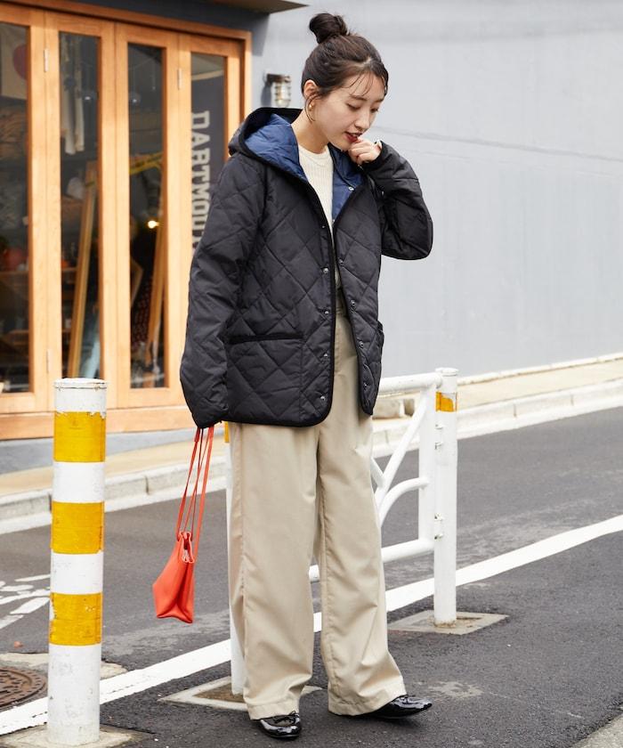 CITY撞色拼接連帽羽絨開衫(羽絨服)