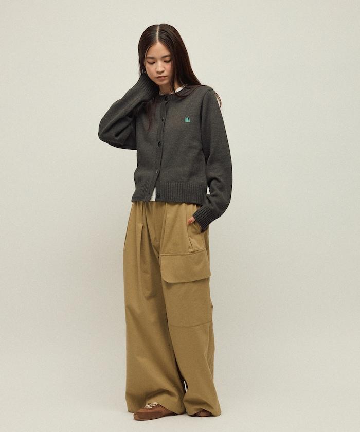 MA簡約刺繡logo圓領針織開衫
