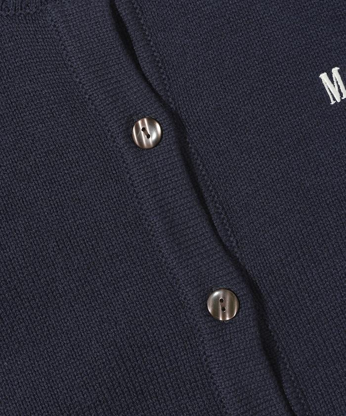 MA簡約刺繡logo圓領針織開衫