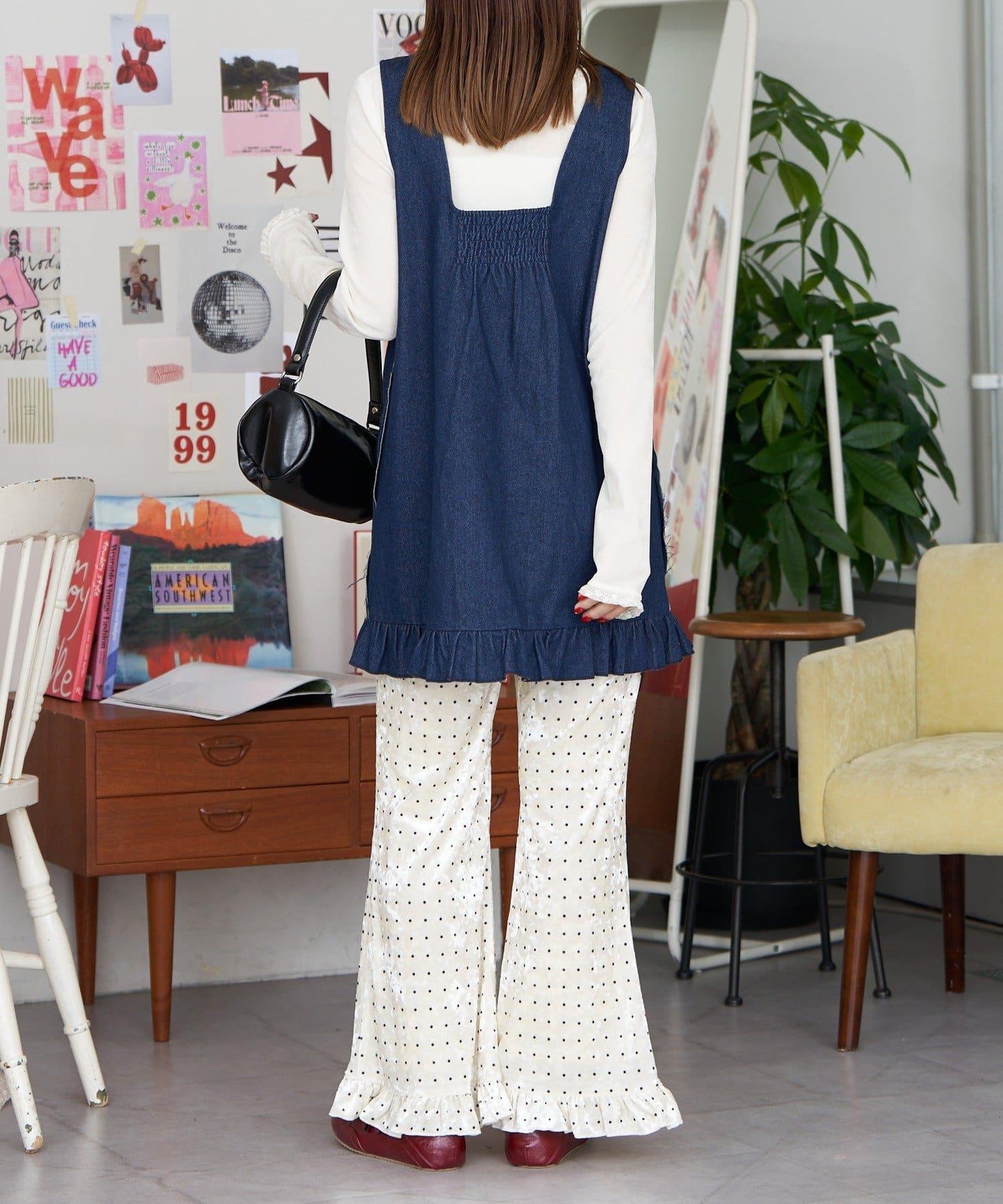 【neutral】2尺碼可選/下襬荷葉邊喇叭褲