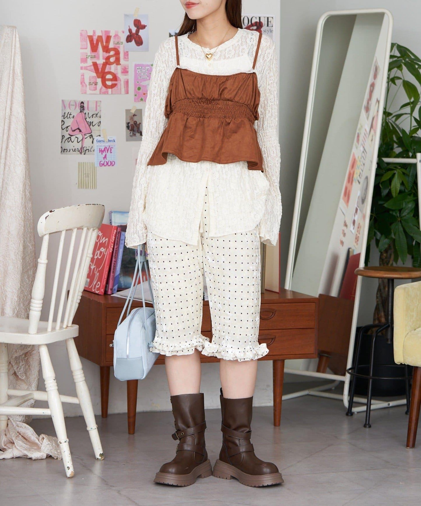 【neutral】2尺碼可選/下襬荷葉邊喇叭褲