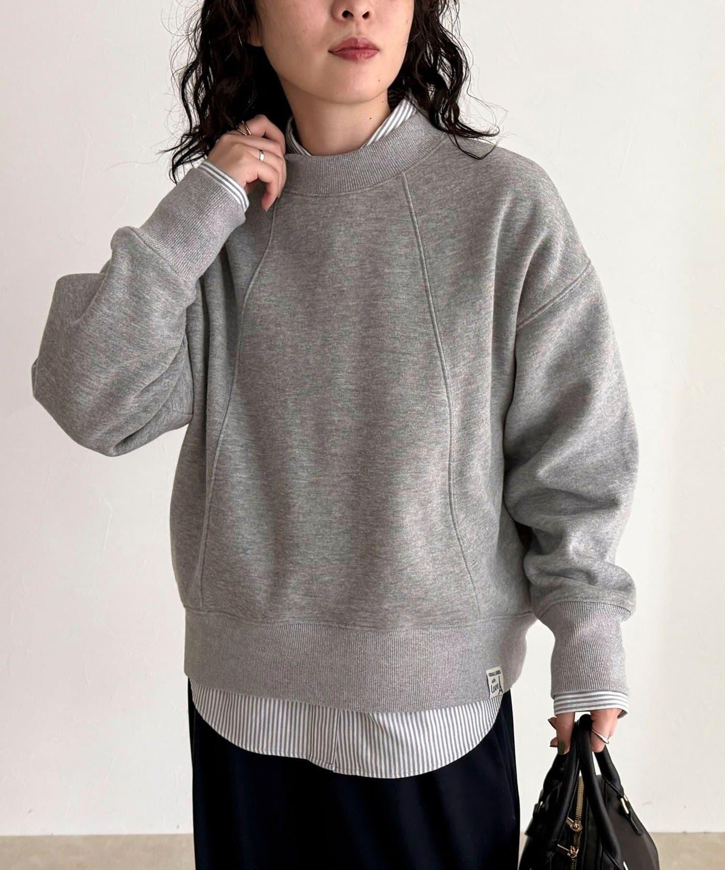 雙面磨毛高領衛衣套頭衫