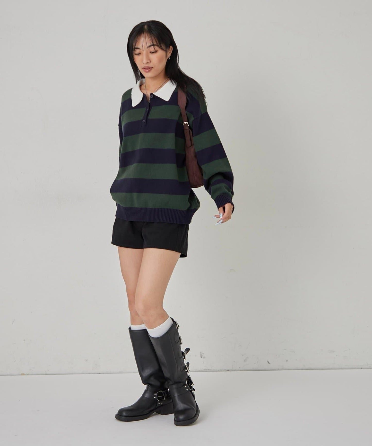 【WHO'S WHO gallery】寬鬆橄欖球針織衫