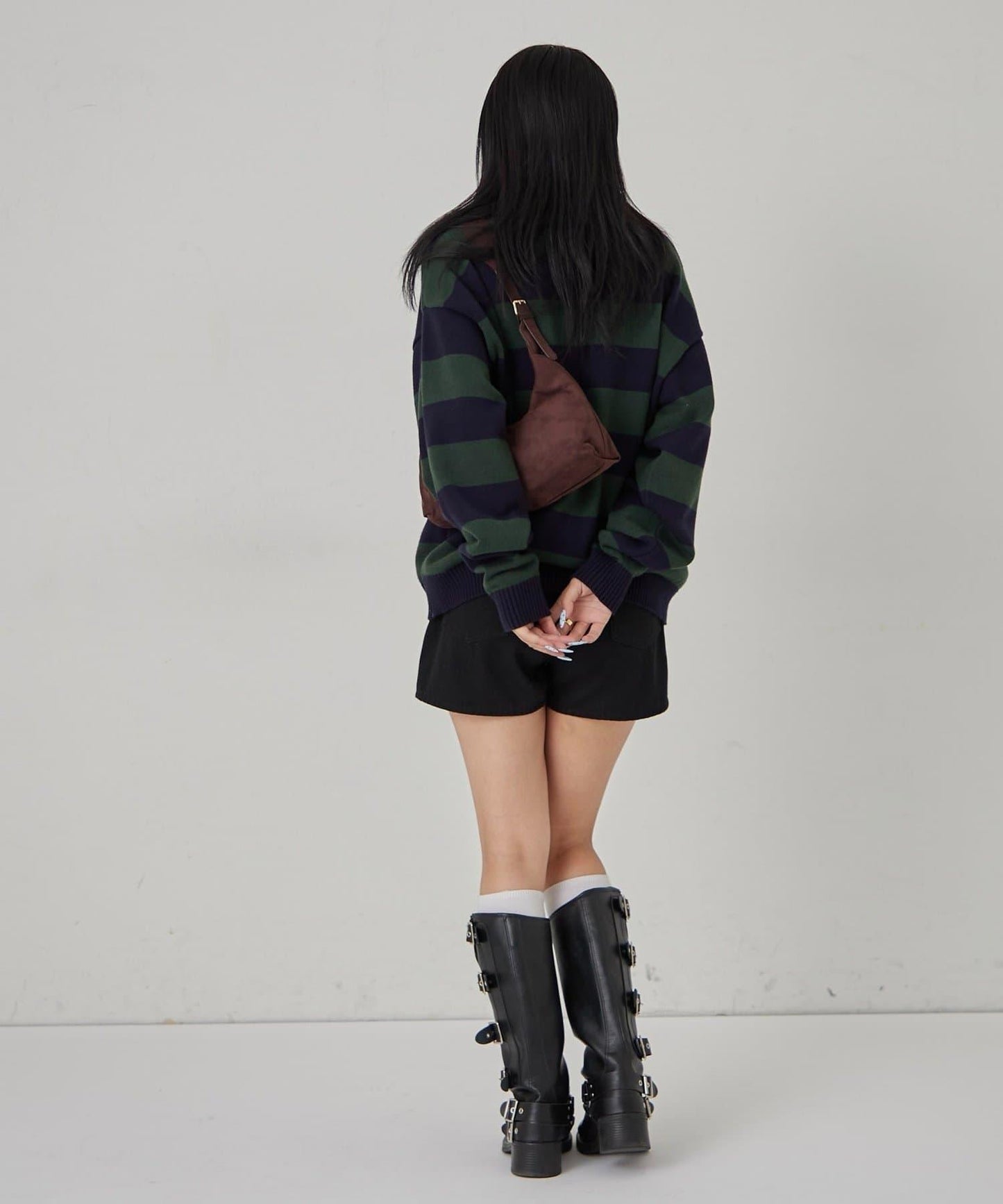 寬鬆橄欖球針織衫