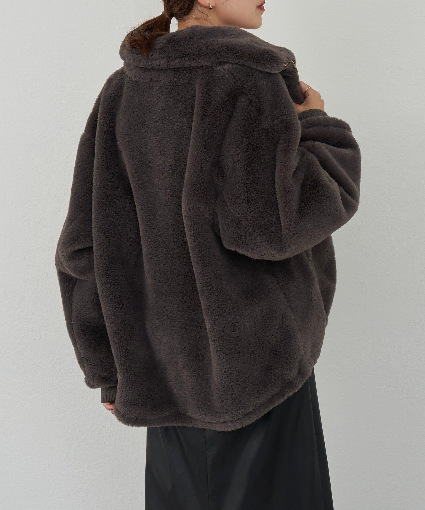 雙拉鍊毛絨大衣