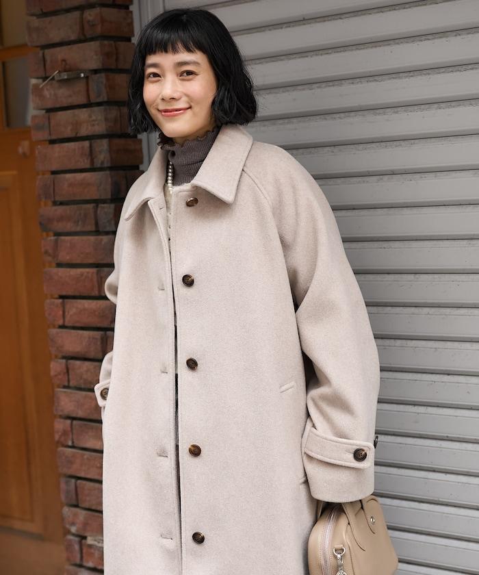 <有小個子尺碼>羊毛長款大衣