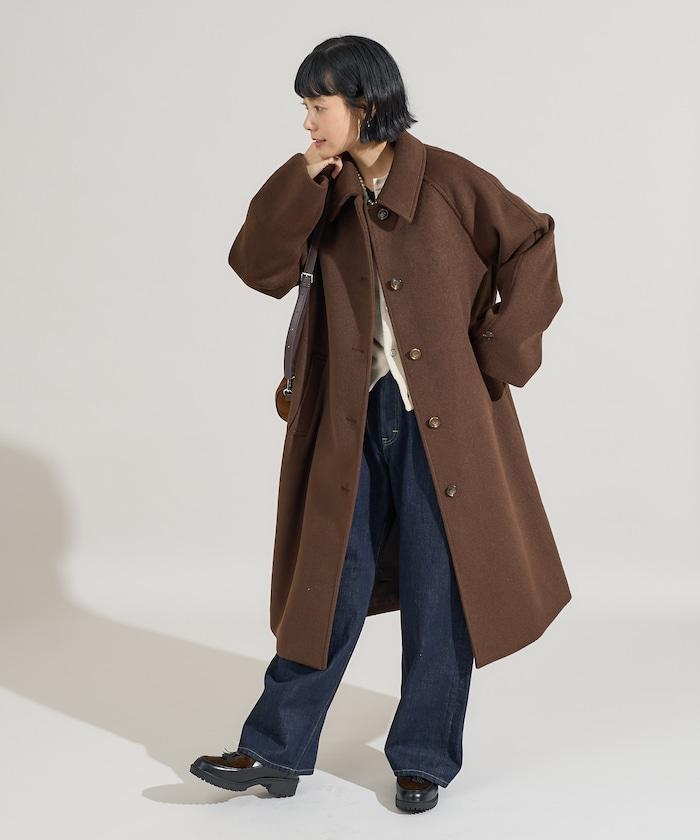 <有小個子尺碼>羊毛長款大衣