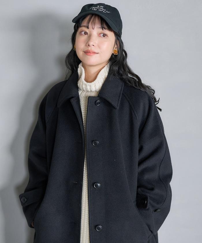 <有小個子尺碼>羊毛長款大衣
