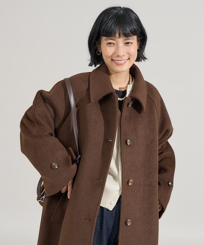 <有小個子尺碼>羊毛長款大衣