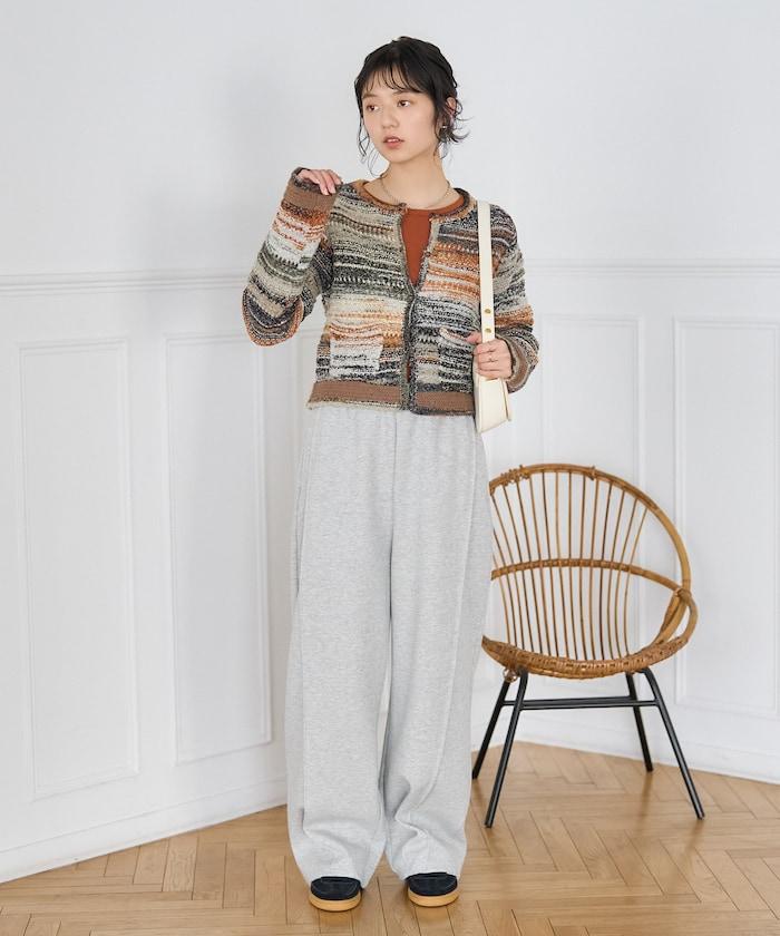 混紡紗線彩色針織開衫
