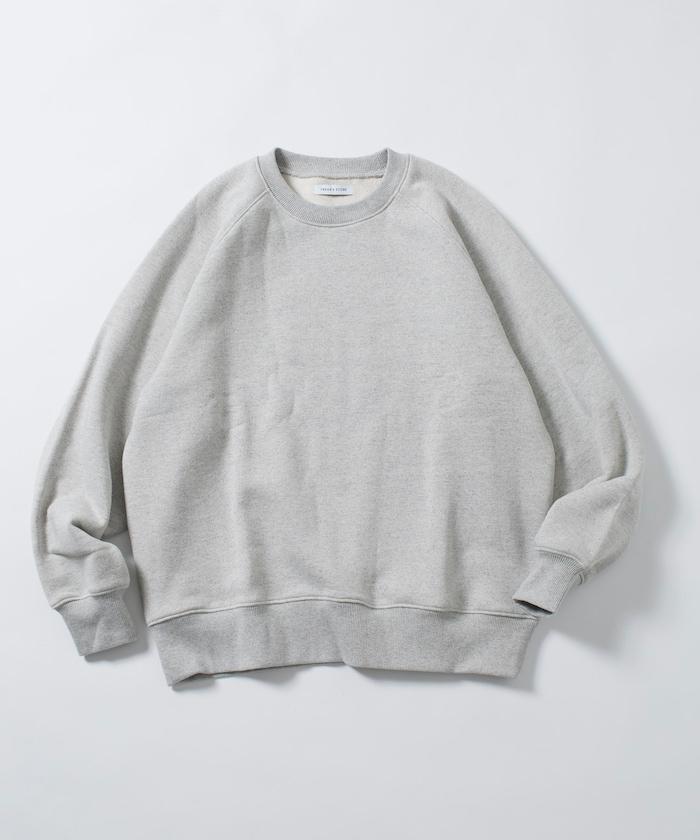 COMFORT HEATHER 復古風格內刷毛插肩圓領衛衣